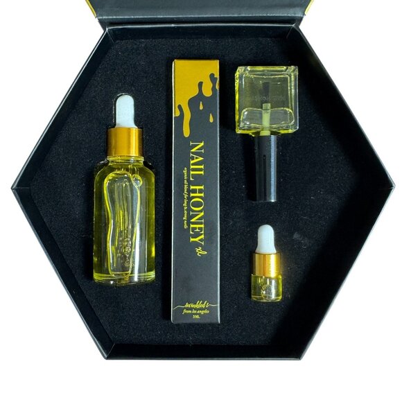 Nail Honey Hive Organic Oil Nail Care Long & Strong Nails Refillable Pen Gift - Picture 2 of 6